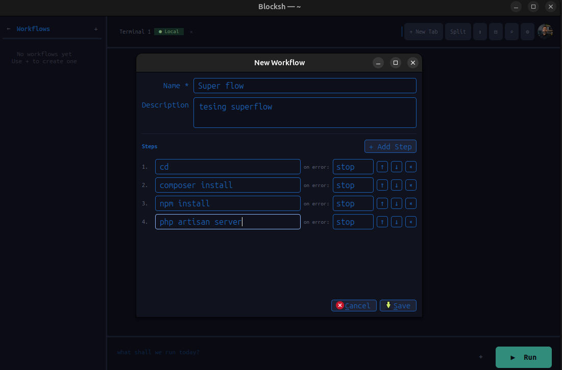 Command workflows
